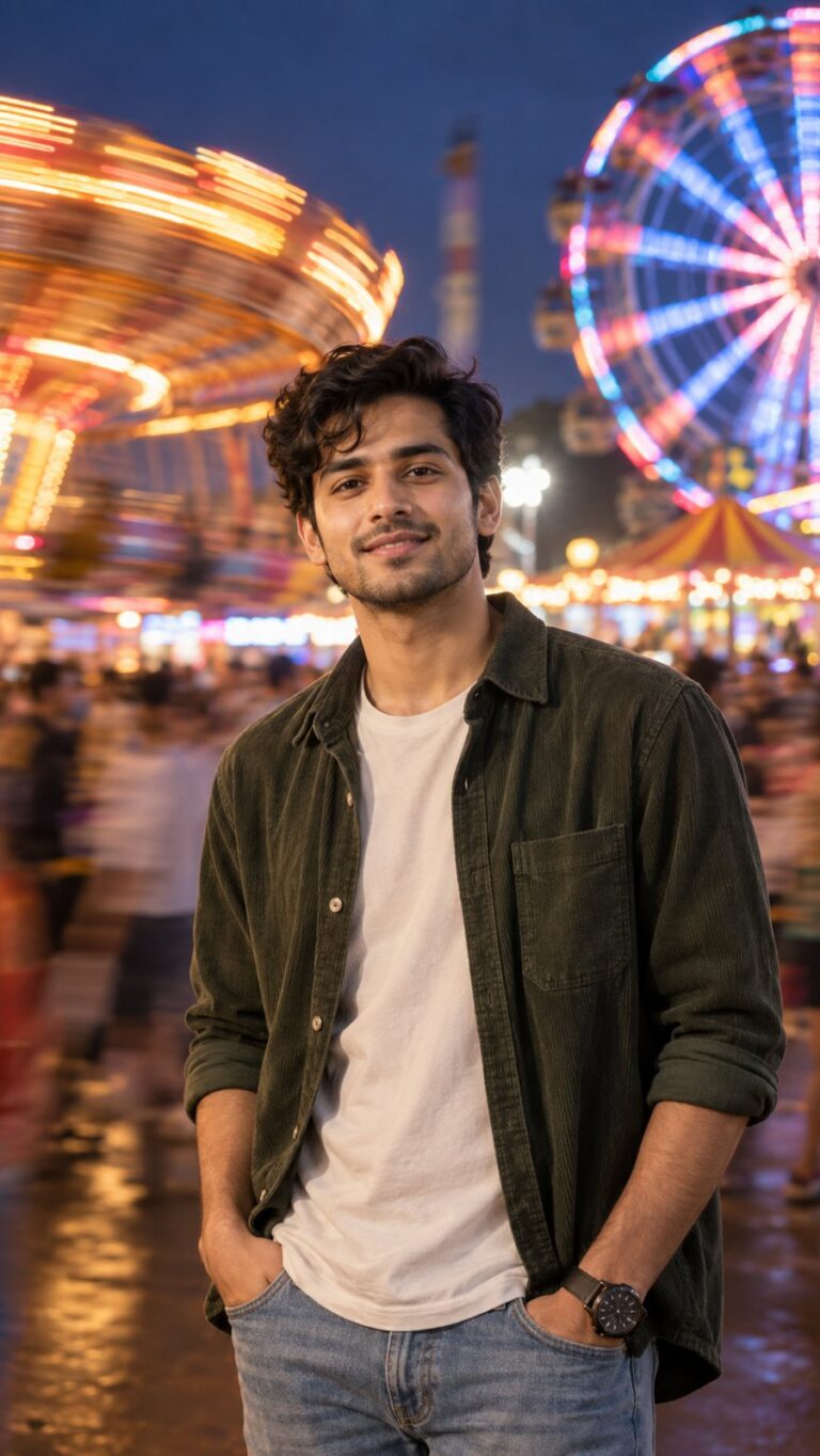 AI-generated fictional portrait demonstrating the Festival fair, frozen moment look